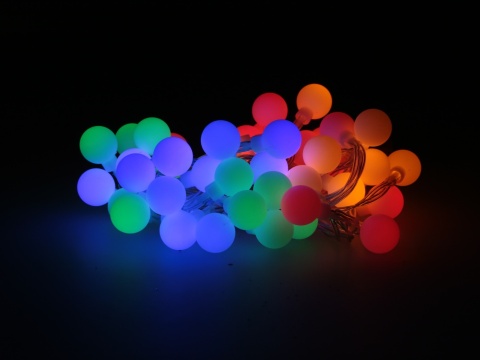 Lampki choinkowe LED multikolor 50szt 5,2m bateri