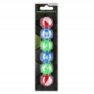 Magnesy piłka nożna Football zestaw 6 sztuk 30 mm