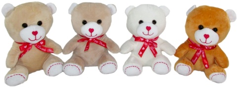 MIŚ 4 KOL 21CM Z KOKARDĄ I LOVE YOU