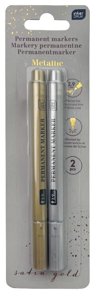 Markery metaliczne srebrny i złoty zestaw 2 sztuki
