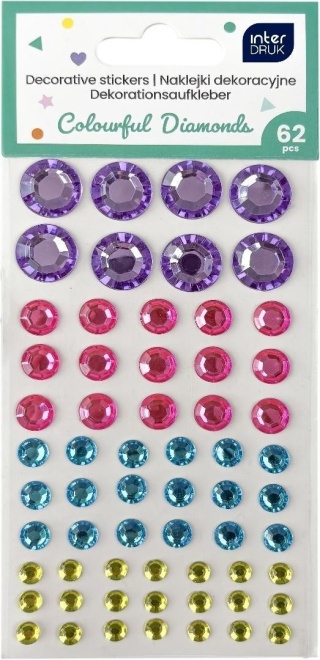 Naklejki deko.62szt.Colourful Diamonds