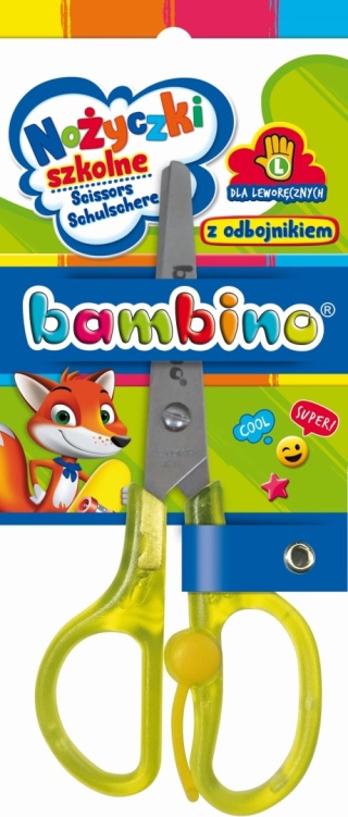 Nożyczki szkolne dla leworęcznych BAMBINO blister