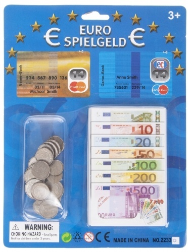 PIENIĄDZE EDUKACYJNE BANKNOTY+MONETY EURO 22X29 MC