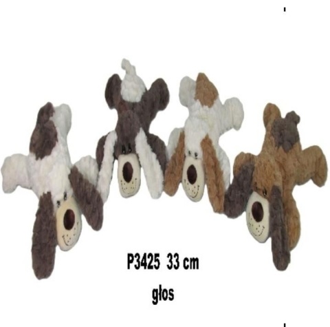 PIES PLUSZOWY 4 KOL Z GŁOSEM 33 CM