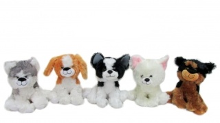 PIES PLUSZOWY 5 MIX Z GŁOSEM 20CM