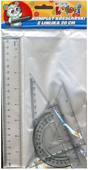 Penmate Kolori Zestaw geometryczny z linijką 15 c