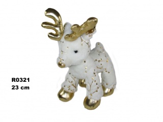 RENIFER 23 CM BIAŁY