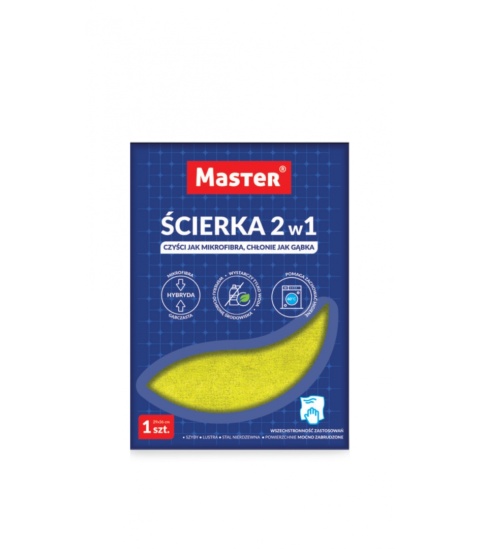 Ścierka uniwersalna żółta 2w1 mikrofibra gąbczasta do czyszczenia