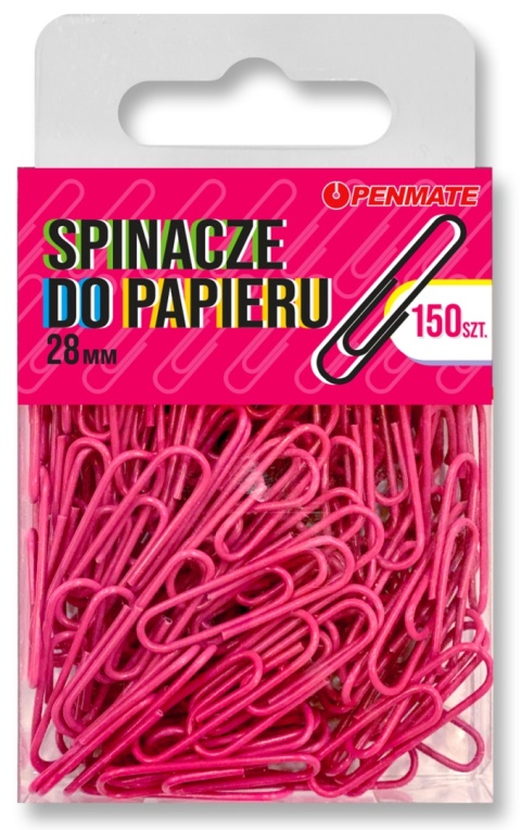 SPINACZE BIUROWE 28MM RÓŻOWE PENMATE