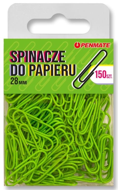 SPINACZE BIUROWE 28MM ŻÓŁTOZIELONE PENMATE
