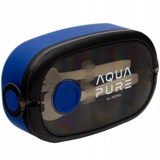 Śniadaniówka AQUA PURE ze sztuccami, blue/black