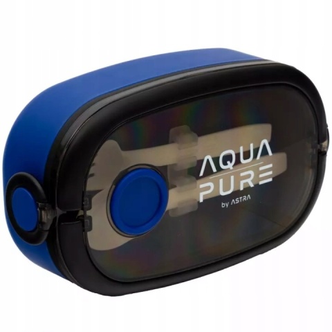 Śniadaniówka AQUA PURE ze sztuccami, blue/black