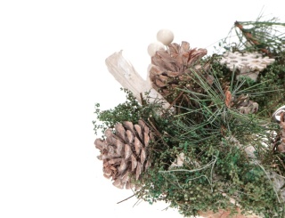 Stroik Wieniec Bożonarodzeniowy drzwi/stół białe