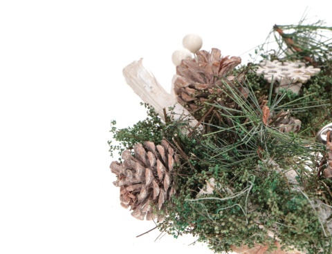 Stroik Wieniec Bożonarodzeniowy drzwi/stół białe