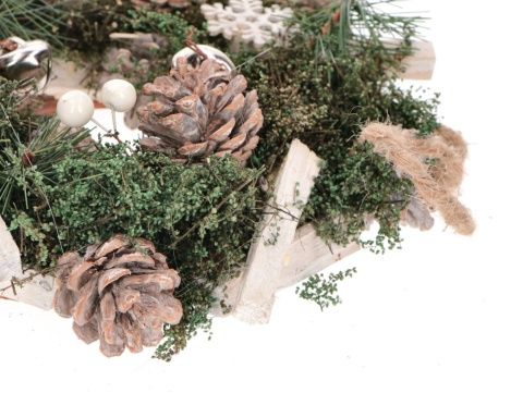 Stroik Wieniec Bożonarodzeniowy drzwi/stół białe