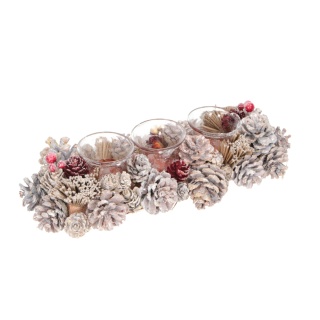 Stroik świecznik potrójny Bożonarodzeniowy