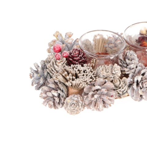 Stroik świecznik potrójny Bożonarodzeniowy