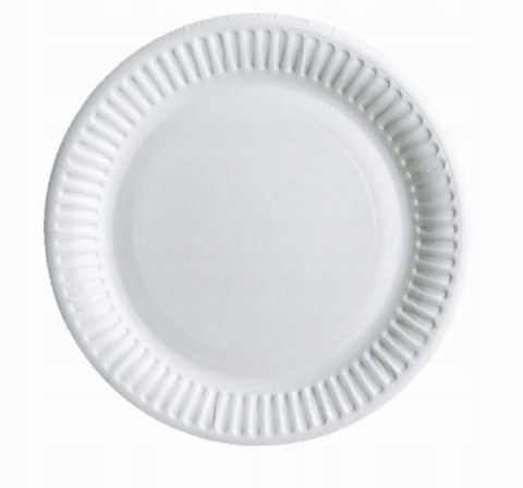 TALERZ PAPIEROWY 18CM BIAŁY 100SZT FOL