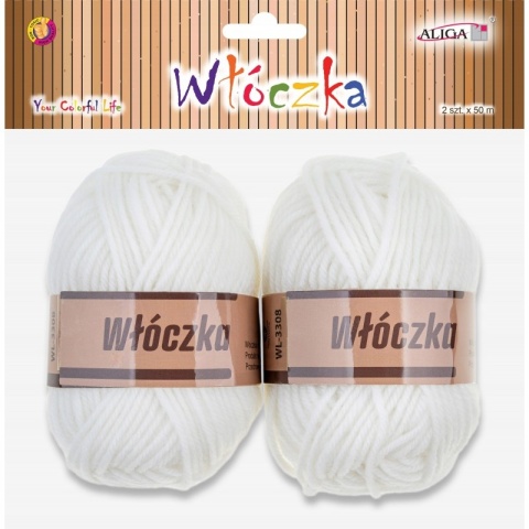 WŁÓCZKA BIAŁA 50M/2SZT WL-3308