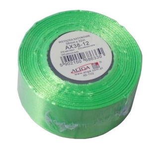Wstążka sat. zielona AX38-12 38mm/32m 1szt