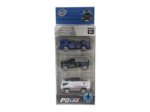 Zestaw 3 aut policyjnych metalowe samochodziki dla dzieci