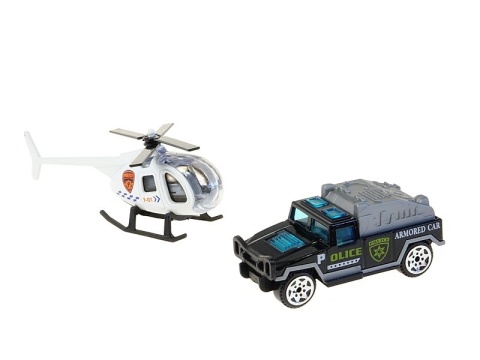 Zestaw 4 aut policyjnych metalowe samochodziki dla dzieci 29x11 cm