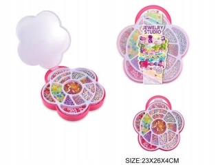 Zestaw do biżuterii koraliki do nawlekania różowe dla dzieci