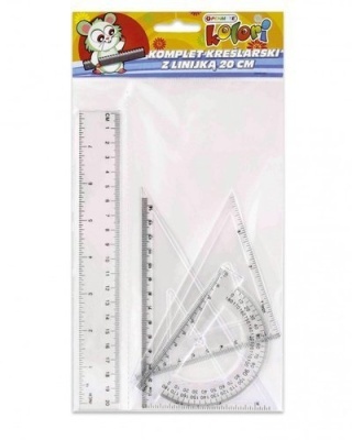 ZESTAW KREŚLARSKI Z LINIJKĄ 20CM PENMATE