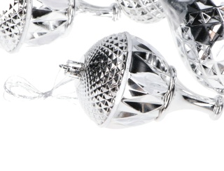 Zestaw bombek 6szt Srebrne mix kształtów