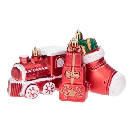 Zestaw bombek 6szt mix Lokomotywa/Bucik/Prezent