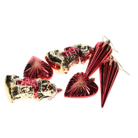 Zestaw bombek 6szt mix Piesek/Serce/Sopel