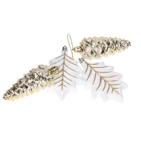 Zestaw bombek 6szt mix Wiewiórka/Szyszka/Liść