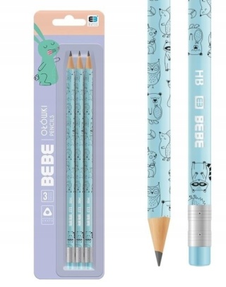 BBI OŁÓWEK 3SZT. BB KIDS PASTEL(48)