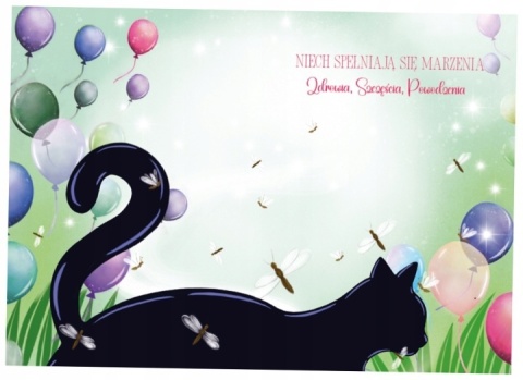 KARTKA A5 URODZINY WITCH CAT