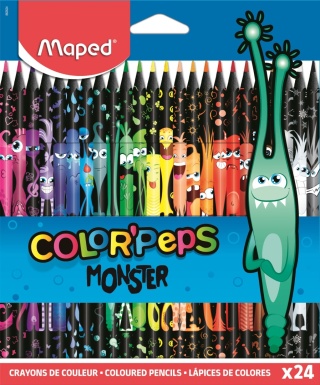 KREDKI 24KOL.COLORPEPS MONSTERS W CZARNEJ OBUDOWIE