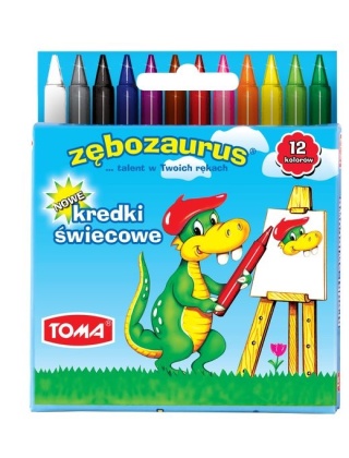 KREDKI ŚWIEC.ZĘBOZAURUS /KPL 12KOL/