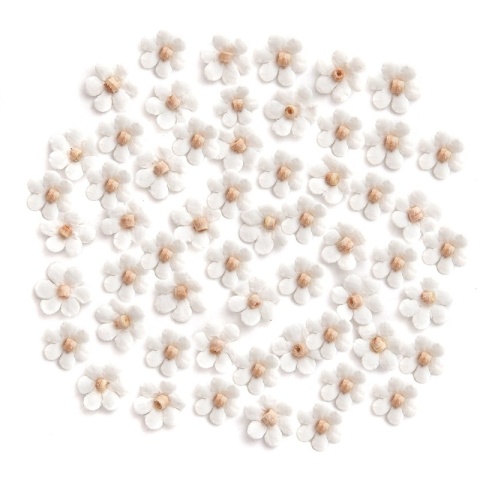 KWIATY PAPIEROWE, 1 CM, 60 SZT. BIAŁE