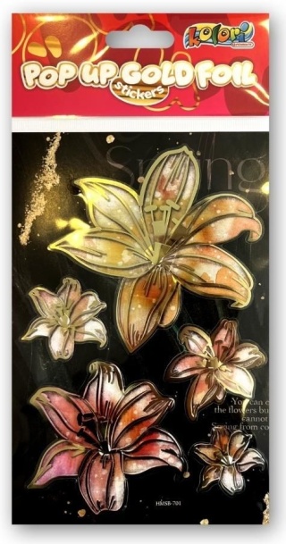 NAKLEJKI 3D Gold Foil Lilies KOLORI