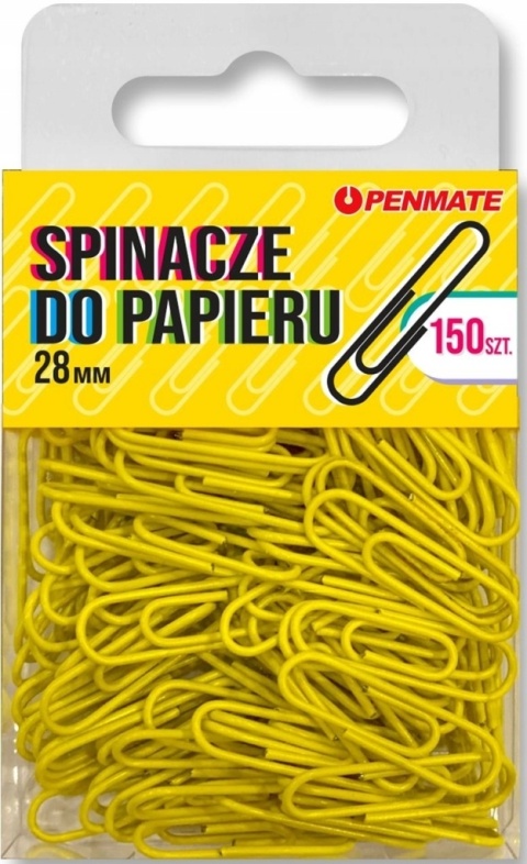 SPINACZE BIUROWE 28MM KANARKOWE PENMATE