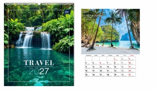 Kalendarz ścienny 2027 planszowy TRAVEL 33,5x40