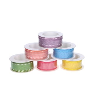 ! WSTĄŻKA NA SZPULI OZDOBNA MIX KOLORÓW 30MM/3M