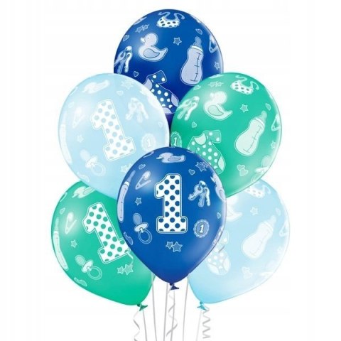 Balony 6szt 1st Birthday Boy Balony 6szt 1st Birthday Boy
