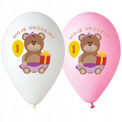 Balony Moje 1 urodziny dziewczynka premium Balony Moje 1 urodziny dziewczynka premium