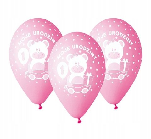 Balony"Moje 1 urodziny"dziewczynka