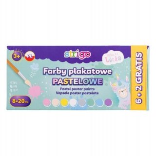 FARBY PLAKATOWE 8K/20ML PASTELOWE LENKA STRIGO
