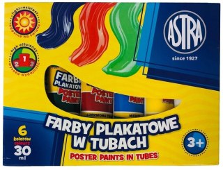 Farby plakatowe Astra 6kol/tuba 30ml