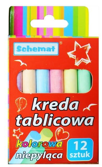 KREDA TABLICOWA 12SZT. KOLOR