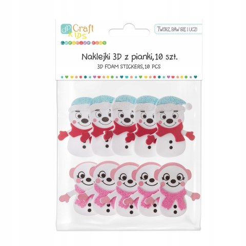 NAKLEJKI Z PIANKI 3D BAŁWANKI 10SZT/OP DP CRAFT NAKLEJKI Z PIANKI 3D BAŁWANKI 10SZT/OP DP CRAFT