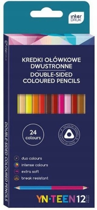 YNT KREDKI OŁÓWKOWE DWUSTRONNE 24 KOL.[12x240