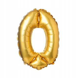 Balon foliowy cyferka nr0 ZŁOTY 71cm